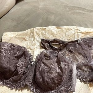 Empreinte Mauve Lace Bra (30F) & Panty (M) Set